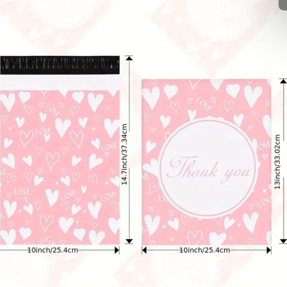 10pk Pink Thank You Gift Bags